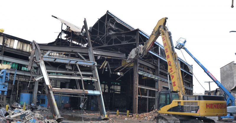 building coming down
